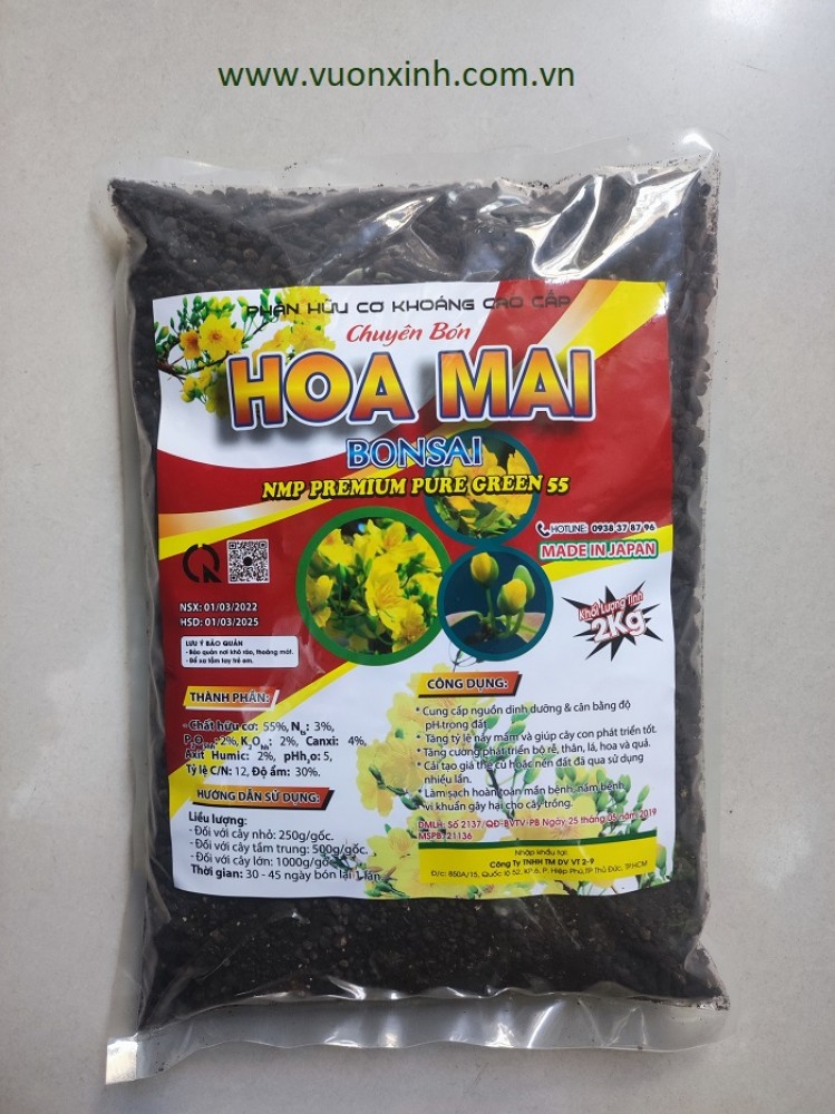 Phân hữu cơ khoáng chuyên HOA MAI-BONSAI